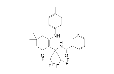 N-[1-[4,4-dimethyl-6-oxo-2-(4-toluidino)-1-cyclohexen-1-yl]-2,2,2-trifluoro-1-(trifluoromethyl)ethyl]nicotinamide