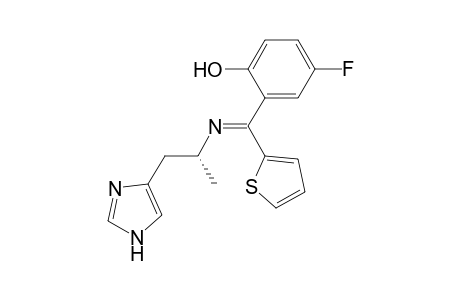 4-Fluoro-2-{[N-1'-(1H-imidazol-4''-yl)-2'-propylimino]-(2"'-thienyl)methyl}-phenol