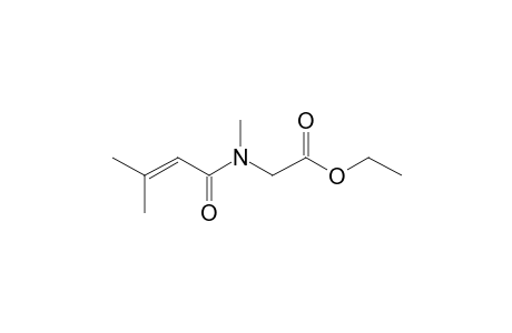 Sarcosine, N-(3-methylbut-2-enoyl)-, ethyl ester