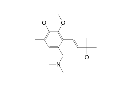 3-(3'-Hydroxy-3'-methylbutenyl)-2-methoxy-4-[(dimethylamino)methyl]-6-methylphenol