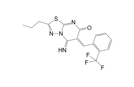 7H-[1,3,4]thiadiazolo[3,2-a]pyrimidin-7-one, 5,6-dihydro-5-imino-2-propyl-6-[[2-(trifluoromethyl)phenyl]methylene]-, (6Z)-