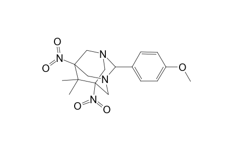 1,3-Diazaadamantane, 2-(4-methoxyphenyl)-6,6-dimethyl-5,7-dinitro-