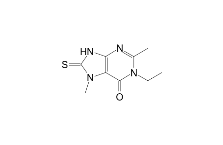 6H-Purin-6-one, 1-ethyl-1,7,8,9-tetrahydro-2,7-dimethyl-8-thioxo-