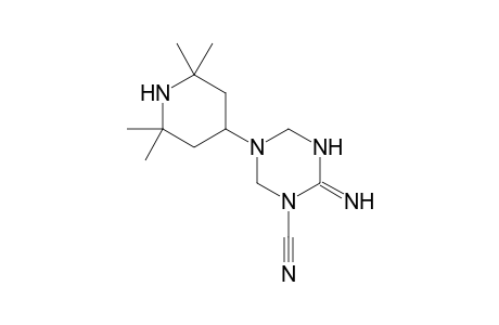 Hexahydro-2-imino-5-(2,2,6,6-tetramethyl-4-piperidyl)-1,3,5-triazine-1-carbonitrile