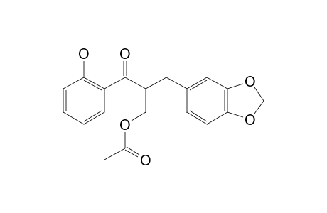 (+)-2-ACETOXYMETHYL-1-(2-HYDROXYPHENYL)-3-(3,4-METHYLENEDIOXYPHENYL)-PROPANONE