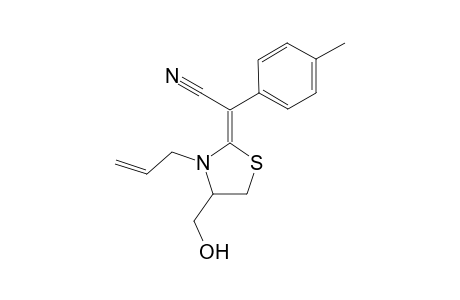 2-(1-Cyano-1-(4-tolyl))methylene-4-hydroxymethyl-3-allylthiazolidine