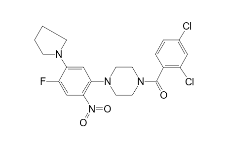 (2,4-dichlorophenyl)-[4-(4-fluoranyl-2-nitro-5-pyrrolidin-1-yl-phenyl)piperazin-1-yl]methanone