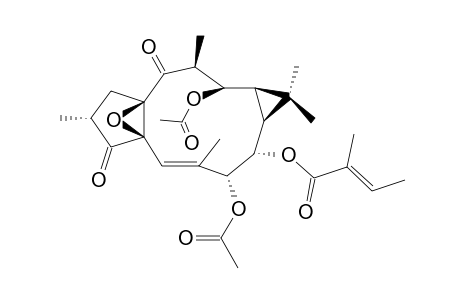 (2R*,4R*,7R*,8S*,9S*,11R*,12S*,13S*,15R*)-7,12-DIACETOXY-8-ANGELOYLOXY-4,15-EPOXY-3,14-DIOXO-LATHYR-5E-ENE;3-DIHYDRO-7,12-DI-O-ACETYL-8-O-ANGELOYL-