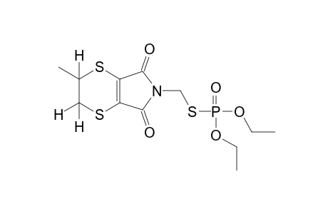 5,6-dihydro-N-(mercaptomethyl)-5-methyl-p-dithiin-2,3-dicarboximide, S-ester with O,O-diethyl phosphorothioate