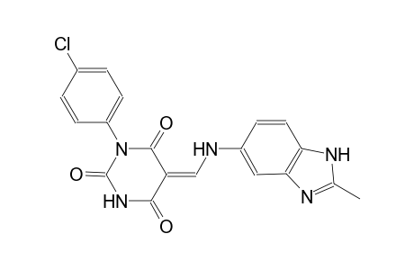 (5Z)-1-(4-chlorophenyl)-5-{[(2-methyl-1H-benzimidazol-5-yl)amino]methylene}-2,4,6(1H,3H,5H)-pyrimidinetrione