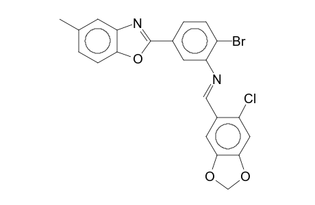 2-Bromo-N-(6-chloropiperonylidene)-5-(5-methyl-2-benzoxazolyl)aniline