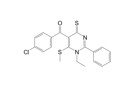 5-(p-chlorobenzoyl)-1-ethyl-6-(methylthio)-2-phenyl-4(1H)-pyrimidinethione