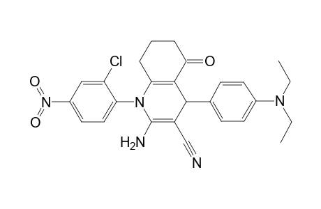 2-Amino-1-(2-chloro-4-nitro-phenyl)-4-[4-(diethylamino)phenyl]-5-keto-4,6,7,8-tetrahydroquinoline-3-carbonitrile