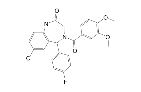 7-Chloranyl-4-(3,4-dimethoxyphenyl)carbonyl-5-(4-fluorophenyl)-3,5-dihydro-1H-1,4-benzodiazepin-2-one