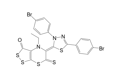 (E)-4-ETHYL-3-OXO-5-[3,5-DI-(4-BROMOPHENYL)-[1,3,4]-THIADIAZOL-2-YLIDENYL]-[1,2]-DITHIOLO-[3,4-B]-[1,4]-THIAZINE-6-THIONE