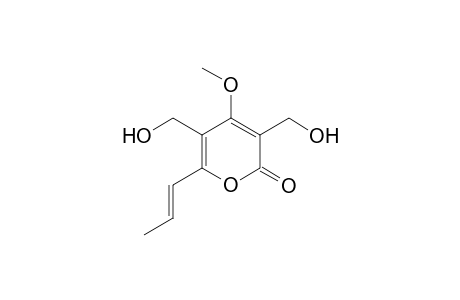 MULTIFORISIN-I;3,5-BISHYDROXYMETHYL-4-METHOXY-6-[(E)-1-PROPENYL]-2-PYRONE