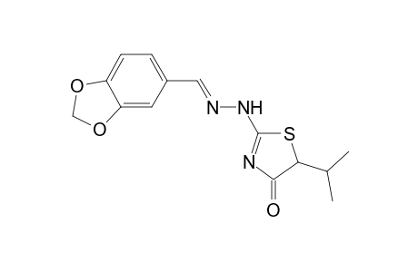1,3-Benzodioxole-5-carbaldehyde (5-isopropyl-4-oxo-4,5-dihydro-1,3-thiazol-2-yl)hydrazone