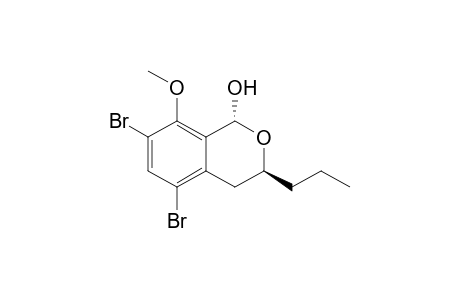 (+-)-5,7-Dibromo-1-hydroxy-8-methoxy-3-propyl-3,4-dihydro-1H-2-benzopyran