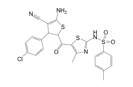 N-(5-(5-Amino-3-(4-chlorophenyl)-4-cyano-2,3-dihydrothiophene-2-carbonyl)-4-methylthiazol-2-yl)-4-methylbenzenesulfonamide