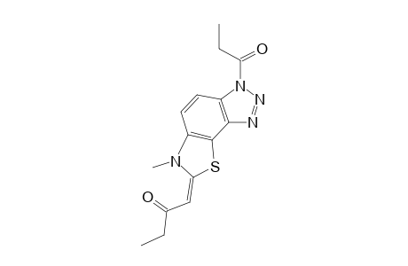 2-Butanone, 1-[3,6-dihydro-6-methyl-3-(1-oxopropyl)-7H-thiazolo[5,4-e]-1,2,3-benzotriazol-7-ylidene]-