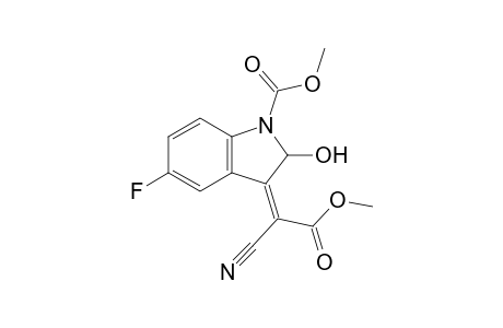 Methyl 2-(Z-1-carbomethoxy-5-fluoro-2-hydroxy-1,2-dihydroindol-3-ylidene)cyanoacetate