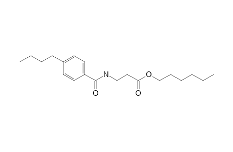 .beta.-Alanine, N-(4-butylbenzoyl)-, hexyl ester