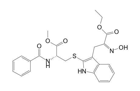 1H-Indole-3-propanoic acid, 2-[[2-(benzoylamino)-3-methoxy-3-oxopropyl]thio]-.alpha.-(hydroxyimino)-, ethyl ester, (R)-