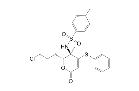 trans-6-(3-Chloropropyl)-5-methyl-4-(phenylthio)-5-(tosylamino)-5,6-dihydropyran-2-one