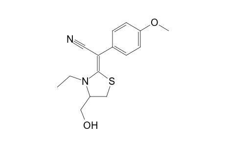 2-(1-Cyano-1-(4-methoxyphenyl))methylene-4-hydroxymethyl-3-ethylthiazolidine