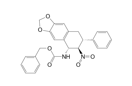 Carbamic acid, (5,6,7,8-tetrahydro-6-nitro-7-phenylnaphtho[2,3-d]-1,3-dioxol-5-yl)-, phenylmethyl ester, (5.alpha.,6.beta.,7.alpha.)-(.+-.)-