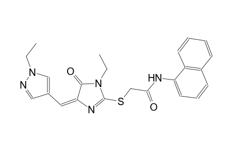 2-({(4E)-1-ethyl-4-[(1-ethyl-1H-pyrazol-4-yl)methylene]-5-oxo-4,5-dihydro-1H-imidazol-2-yl}sulfanyl)-N-(1-naphthyl)acetamide