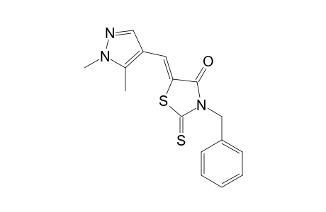 (5Z)-3-benzyl-5-[(1,5-dimethylpyrazol-4-yl)methylene]-2-thioxo-thiazolidin-4-one