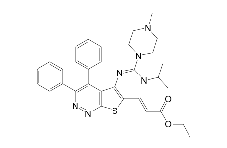 6-(2-Ethoxycarbonylvinyl)-5-[isopropylamino(4-methylpiperidin-1-yl)methyleneamino]-3,4-diphenylthieno[2,3-c]pyridazine