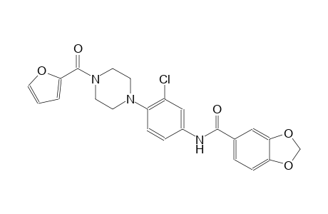 N-{3-chloro-4-[4-(2-furoyl)-1-piperazinyl]phenyl}-1,3-benzodioxole-5-carboxamide