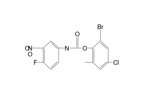 4-fluoro-3-nitrocarbanilic acid, 6-bromo-4-chloro-o-tolyl ester