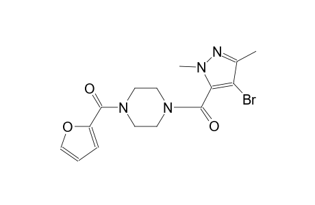 1-[(4-bromo-1,3-dimethyl-1H-pyrazol-5-yl)carbonyl]-4-(2-furoyl)piperazine