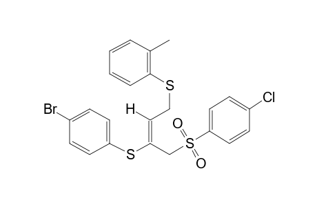 (E)-2-[(p-bromophenyl)thio]-1-[(p-chlorophenyl)sulfonyl]-4-(o-tolylthio)-2-butene