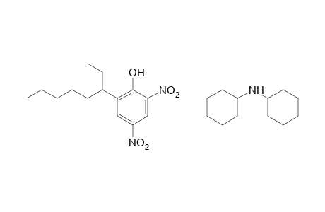 2,4-dinitro-6-(1-ethylhexyl)phenol, compound with dicyclohexylamine (1:1)