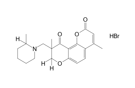 8,9-dihydro-4,9-dimethyl-9-[(2-methylpiperidino)methyl]-2H,10H-benzo[1,2-b:3,4-b']dipyran-2,10-dione, hydrobromide