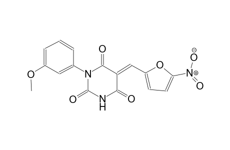 (5E)-1-(3-methoxyphenyl)-5-[(5-nitro-2-furyl)methylene]-2,4,6(1H,3H,5H)-pyrimidinetrione