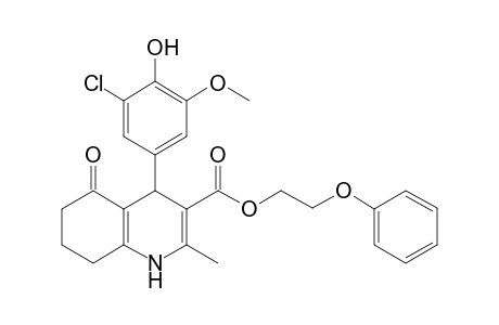 2-Phenoxyethyl 4-(3-chloranyl-5-methoxy-4-oxidanyl-phenyl)-2-methyl-5-oxidanylidene-4,6,7,8-tetrahydro-1H-quinoline-3-carboxylate