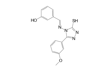 3-((E)-{[3-(3-methoxyphenyl)-5-sulfanyl-4H-1,2,4-triazol-4-yl]imino}methyl)phenol