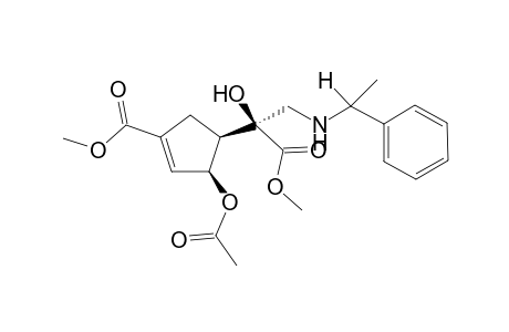 (3S,4S,1'S)-(+)-3-Acetoxy-4-(1'-hydroxy-1'-methoxycarbonyl)-1'-[(R)-.alpha.-methylbenzylaminomethyl]methyl)cyclopent-1-ene-1-carboxylic acid methyl ester