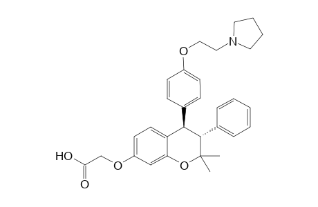 3,4-trans-2,2-Dimethyl-3-phenyl-4-(4'-pyrrolidinoethoxyphenyl)-7-carboxymethoxychroman