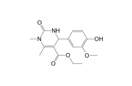 Ethyl 4-(4-hydroxy-3-methoxyphenyl)-1,6-dimethyl-2-oxo-1,2,3,4-tetrahydro-5-pyrimidinecarboxylate