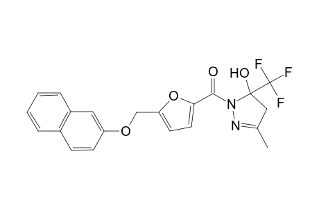 3-methyl-1-{5-[(2-naphthyloxy)methyl]-2-furoyl}-5-(trifluoromethyl)-4,5-dihydro-1H-pyrazol-5-ol