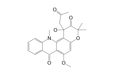 1-HYDROXY-6-METHOXY-3,3,12-TRIMETHYL-1-(2-OXOPROPYL)-1H-PYRANO-[2,3-C]-ACRIDIN-2,7-(3H,12H)-DIONE