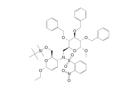 #13;N-(METHYL-2,3,4-TRI-O-BENZYL-6-DEOXY-ALPHA-D-GLUCOPYRANOSID-6-YL)-N-[ETHYL-6-O-(TERT.-BUTYLDIMETHYLSILYL)-2,3,4-TRIDEOXY-ALPHA-D-ERYTHRO-HEX-2-ENOYPRANOSID