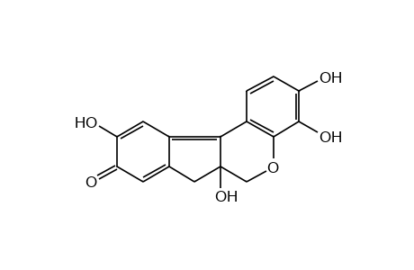 6a,7-DIHYDRO-3,4,6a,10-TETRAHYDROXYBENZ[b]INDENO[1,2-d]PYRAN-9(6H)-ONE