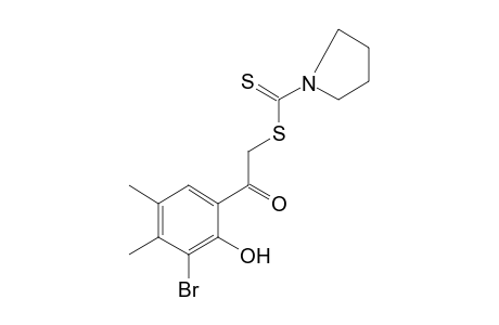 3'-bromo-4',5'-dimethyl-2'-hydroxy-2-mercaptoacetophenone, 2-(1-pyrrolidinecarbodithioate)